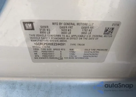 2014 Chevrolet Silverado Work Truck 1Wt from USA, damaged, VIN 1GCRCPEH8EZ244391